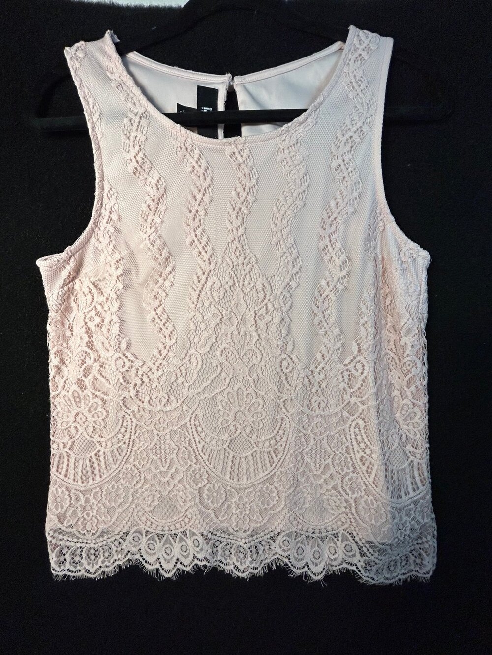 Women's Pink Lace Sleeveless Tank Top L IZ Byer